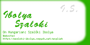 ibolya szaloki business card