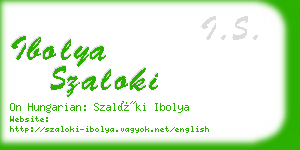 ibolya szaloki business card